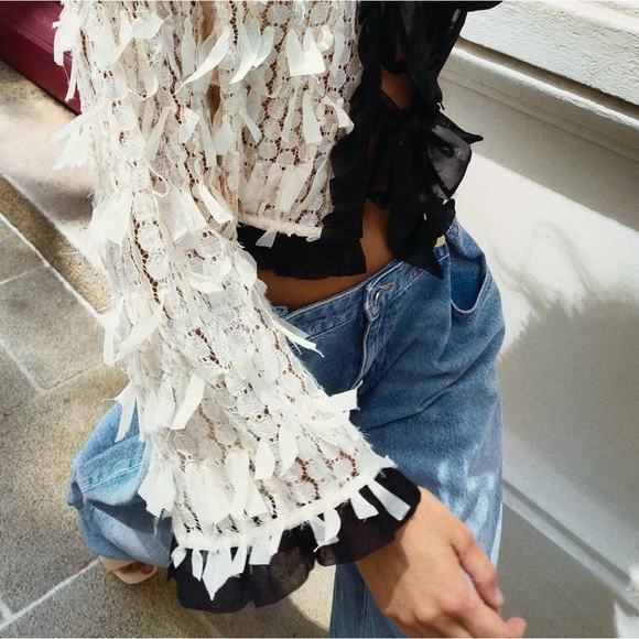 NWT Zara Loose Fit Wide Leg Z1975 Jeans Size 8 - Picture 8 of 11